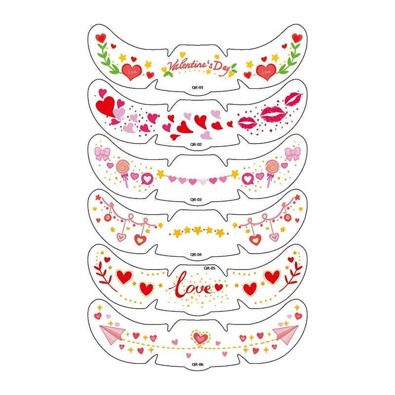 Valentine's Day makeup stickers, freckle tattoo stickers, makeup lip prints, heart-shaped Cupid blush, face makeup stickers